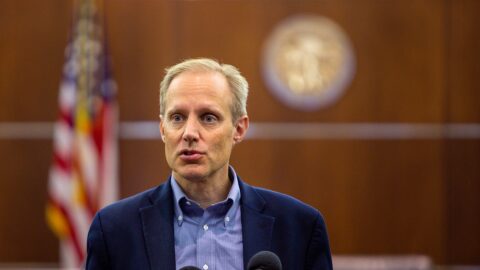Minnesota Secretary of State Steve Simon speaks Aug. 9, 2024, before a public accuracy test of voting equipment ahead of the primary election at the elections office at Dakota County Administration Center in Hastings.