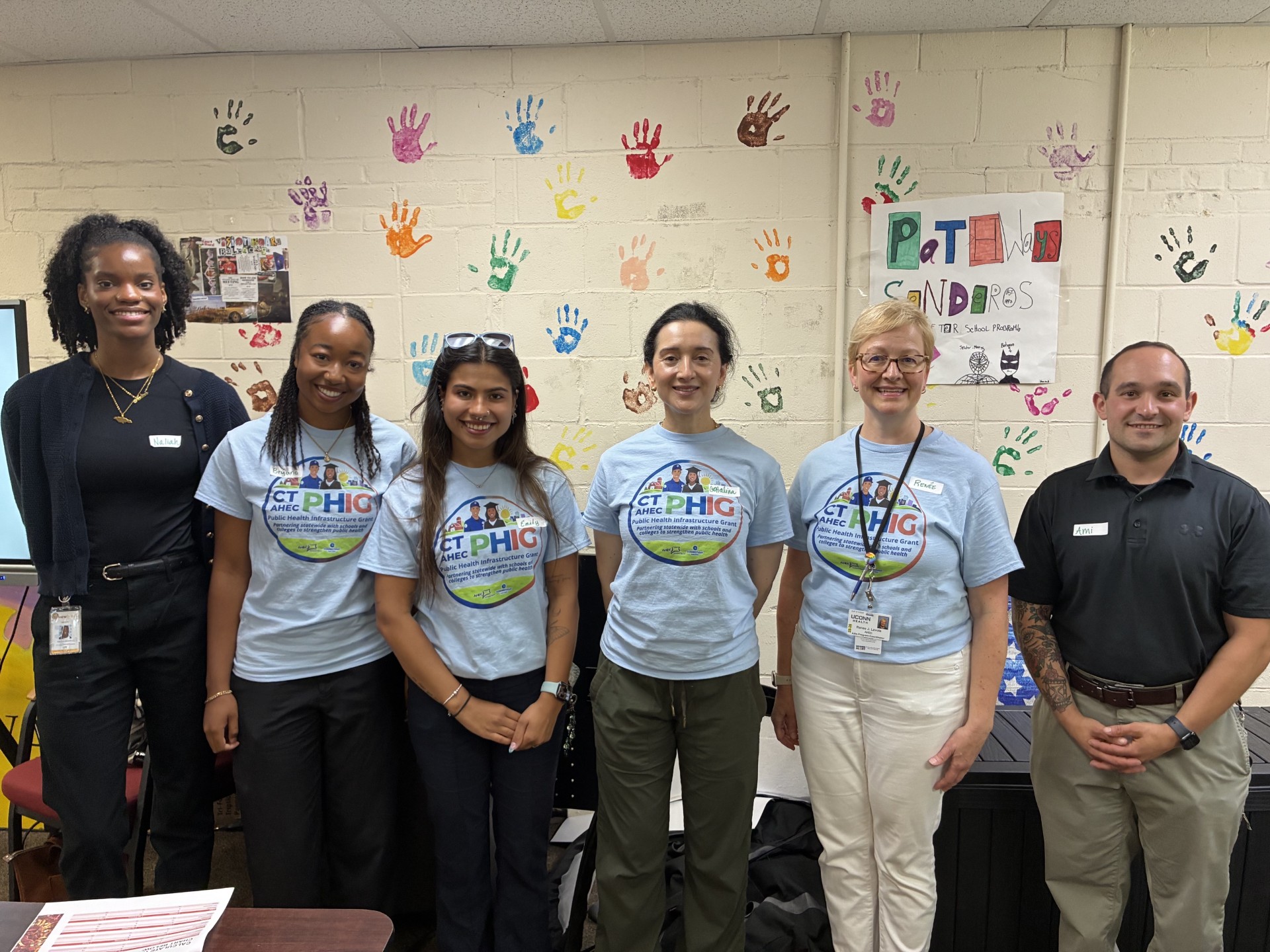 The CT AHEC/PHIG teaching team from left to right: Naliah Grannell, Bryana Wilson, Emily Silva, Catalina Quesada, Renee Lavoie, Amitan Rubin. (CT AHEC Photo)