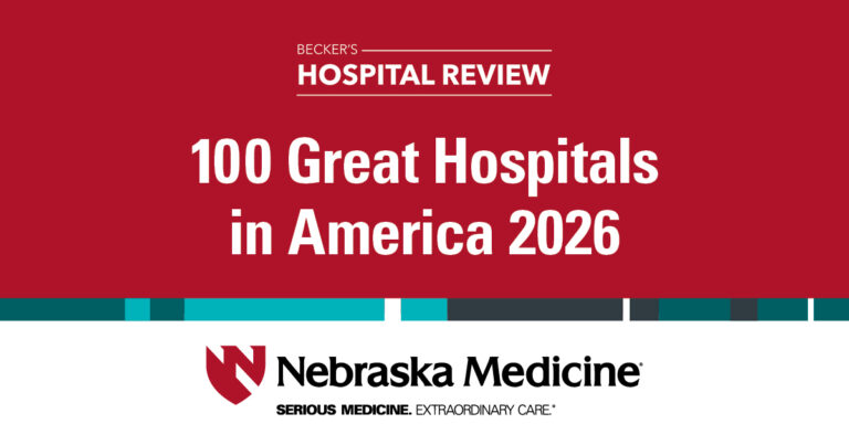 Becker’s Hospital Review names Nebraska Medical Center one of 100 Great Hospitals in America Becker’s Hospital Review names Nebraska Medical Center one of 100 Great Hospitals in America