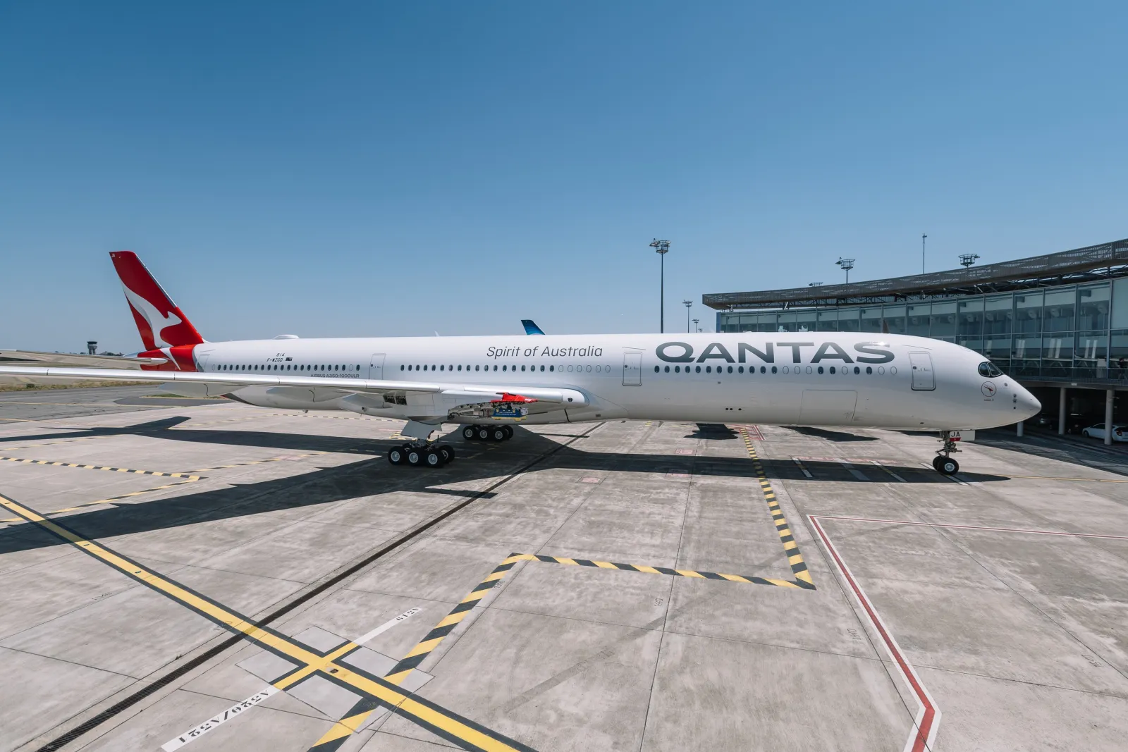 A view of the Qantas A350 aircraft pictured in June 2026.