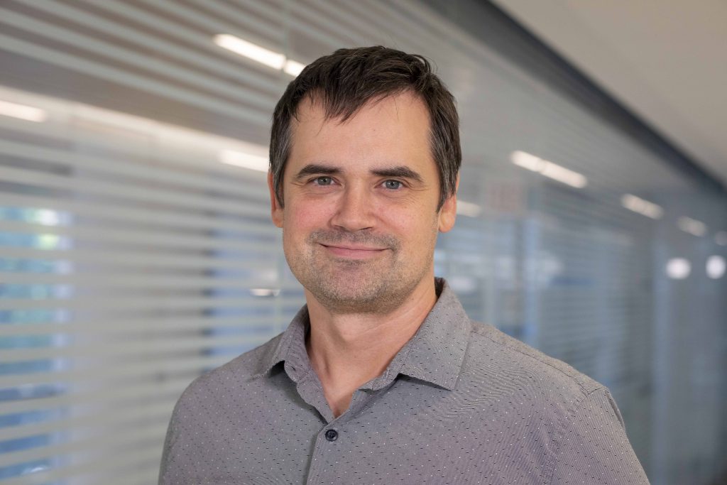 Robert Harmon, PhD, research assistant professor of Pathology, poses for a headshot.
