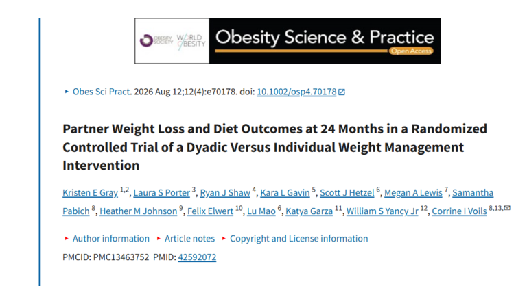Partner Weight Loss and Diet Outcomes at 24 Months in a Randomized Controlled Trial of a Dyadic Versus Individual Weight Management Intervention Partner Weight Loss and Diet Outcomes at 24 Months in a Randomized Controlled Trial of a Dyadic Versus Individual Weight Management Intervention
