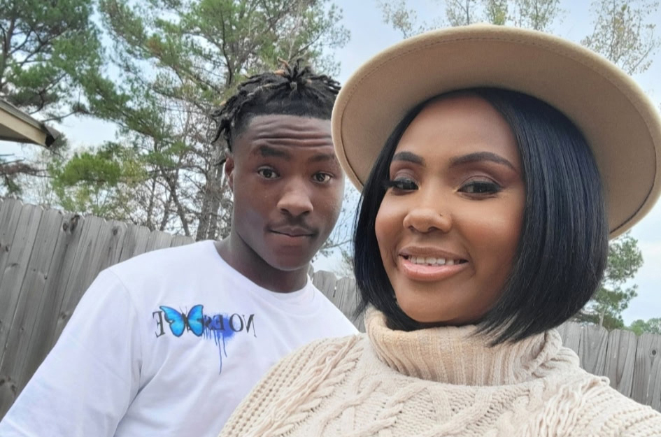 Victoria Gray smiling for a selfie alongside her son, Jamarius.