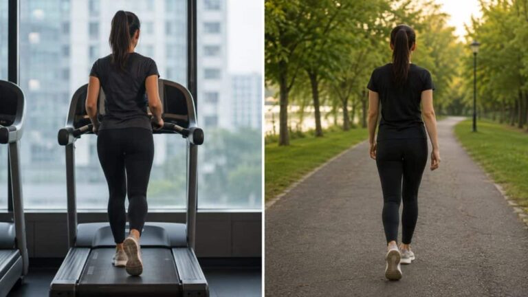 Walking outdoors vs walking on a treadmill: What works best for fat loss