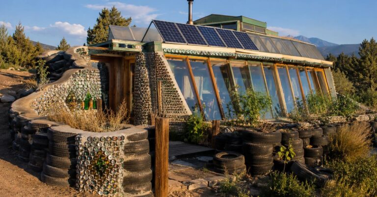 In 1996, a couple recycled 8,000 cans and 1,300 tires to build their house: this is how the enormous home they built from scratch turned out