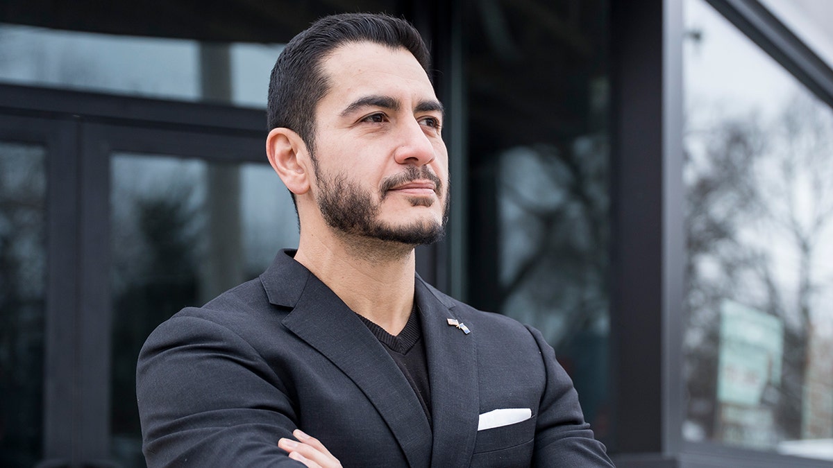 Michigan Senate candidate Abdul El-Sayed poses for a portrait in Grand Rapids, Michigan, on Saturday, Feb. 21, 2026.