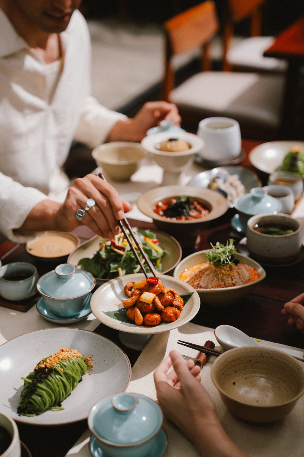 Vegetarian dishes at Michelin-starred Mi Xun Teahouse. Photo: Handout