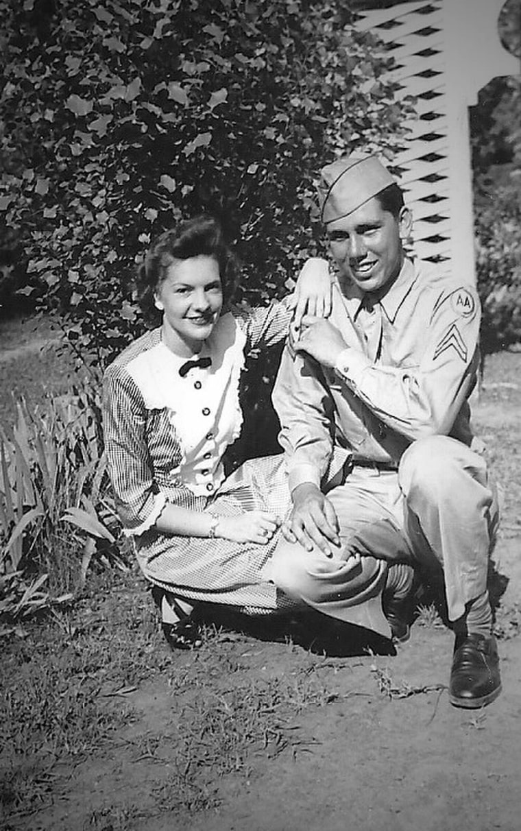 The Carrolls as a young couple. They say their happy marriage has been a major factor in their longevity.