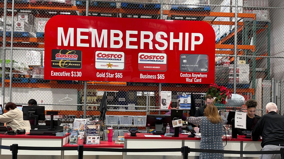costco membership board at customer service line