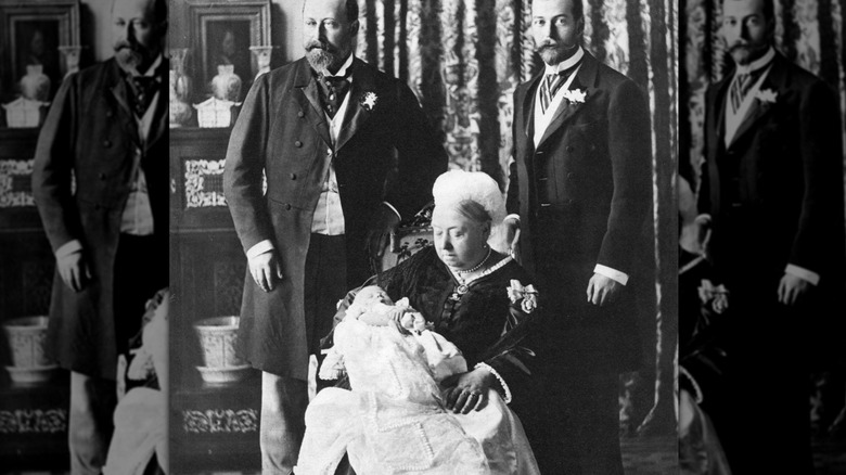 Queen Victoria and family in a historic photo