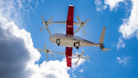 Photo of a drone that delivers medications.