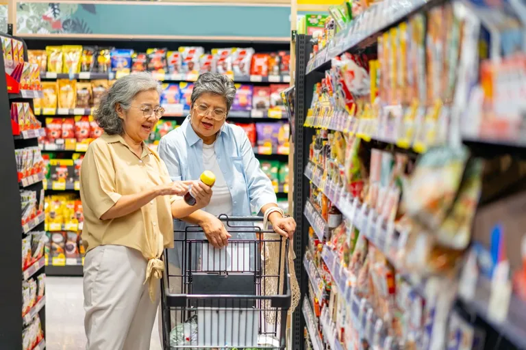 Women shopping for groceries.