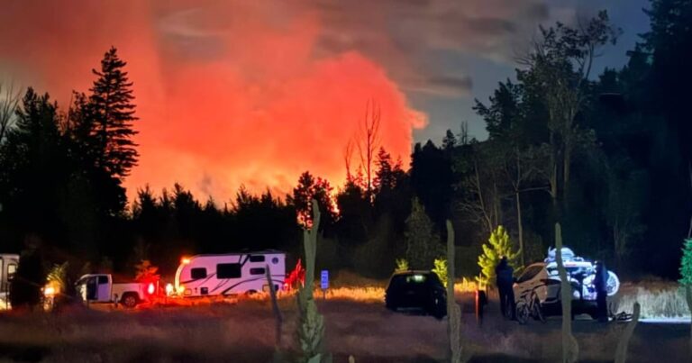 Evacuation orders issued as wildfire grows north toward Fintry