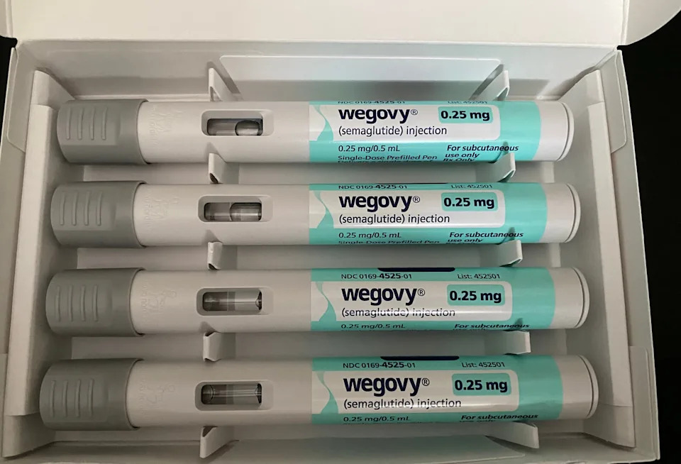 Box of Wegovy semaglutide single-dose injection pens