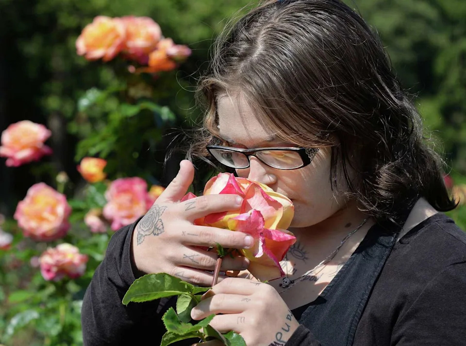 Jessica Bowie, pictured here in 2014 in the Central Park Rose Garden in Schenectady, has been charged with attempting to provide material support or resources to designated foreign terrorist organizations. (John Carl D'Annibale/Times Union)