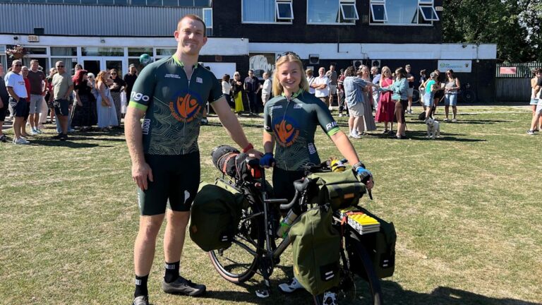 Couple begin round-the-world cycling challenge for Parkinson's disease