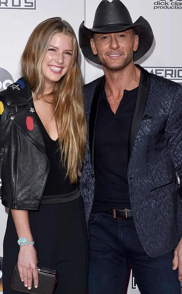 Singer Tim McGraw and daughter Maggie McGraw arrive at the 2016 American Music Awards at Microsoft Theater on November 20, 2016 in Los Angeles, California.