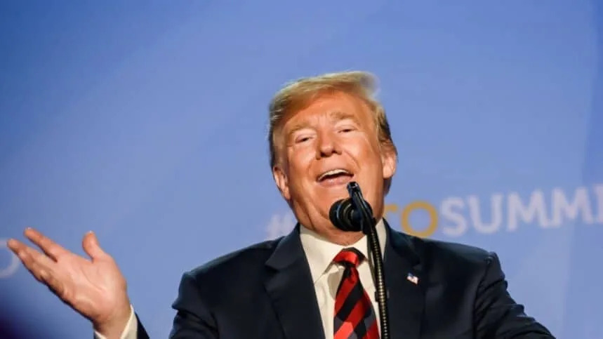 Donald Trump giving a speech