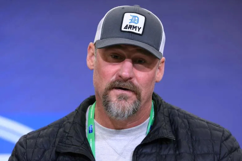 INDIANAPOLIS, INDIANA - FEBRUARY 24: Head coach Dan Campbell of the Detroit Lions speaks to the media during the 2026 NFL Scouting Combine at Lucas Oil Stadium on February 24, 2026 in Indianapolis, Indiana. (Photo by Justin Casterline/Getty Images)