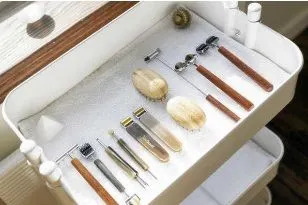 Some of the facial and hair stimulation tools used during a quantum facial at Her Knowing, a holistic well-being facility in Alberta.  Jacob Forlin