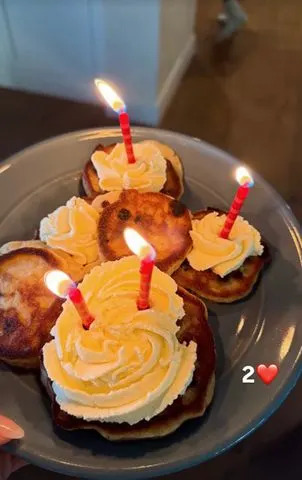 Hailey and Justin Bieber's Son Jack Blues' birthday pancakes, posted by Hailey on Aug. 22, 2026Credit: haileybieber/Instagram