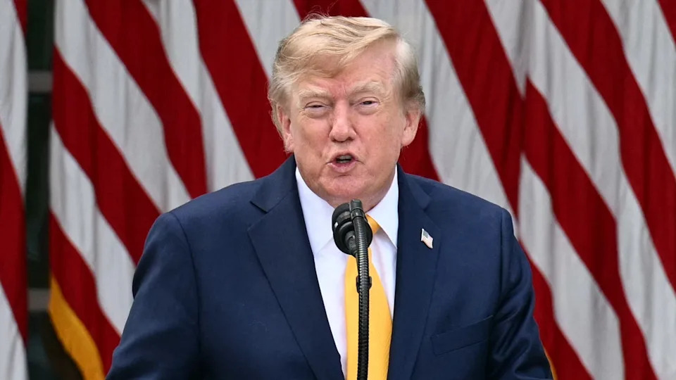 President Donald Trump speaks in the Rose Garden of the White House in Washington, DC, on August 24, 2026. / Jim Watson/AFP via Getty Images