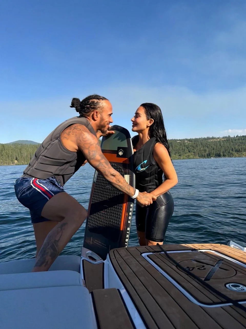 Lewis Hamilton and Kim Kardashian have been posting romantic photos together on Instagram in 2026. / Instagram/Lewis Hamilton