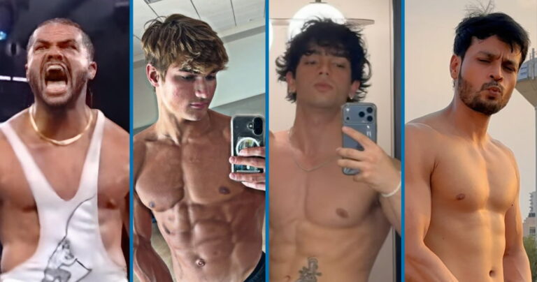 Fitness bros flexing, and athletes leaving little to the imagination Fitness bros flexing, and athletes leaving little to the imagination