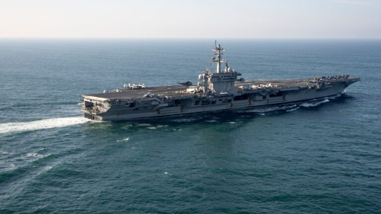 New aircraft carrier heads toward Mideast after reports of issues on long