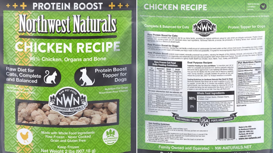 Northwest Naturals Chicken Recipe raw frozen cat food and dog protein topper packaging