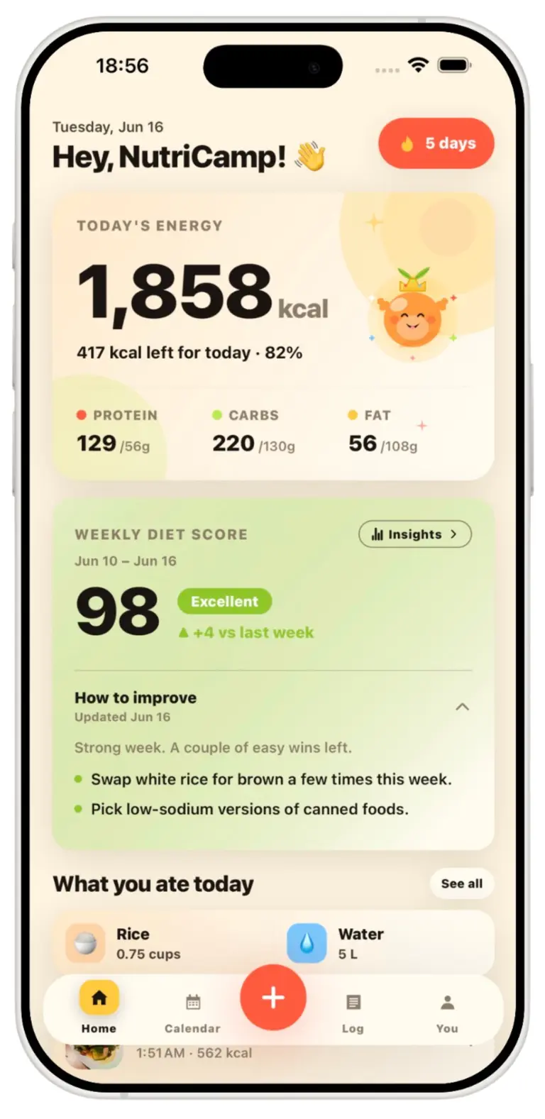 screenshot of the app