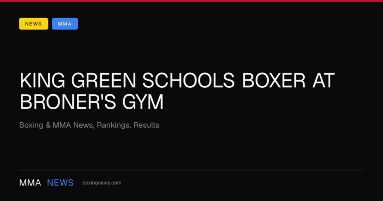 King Green Schools Boxer At Broner’s Gym King Green Schools Boxer At Broner's Gym