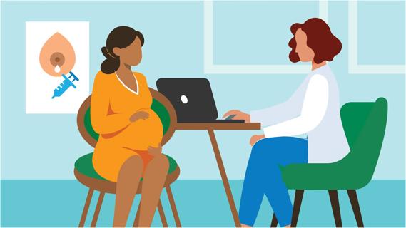 Pregnant woman appointment with healthcare provider