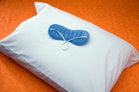 Eye mask on a pillow