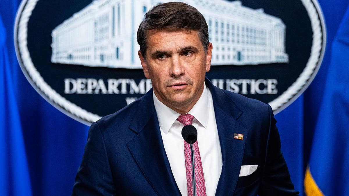 Todd Blanche speaks at a news conference at the Department of Justice in Washington, D.C.