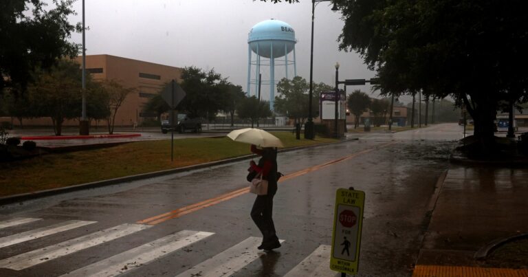 Edouard weakens into a tropical depression after landfall but still dumping rain into Texas