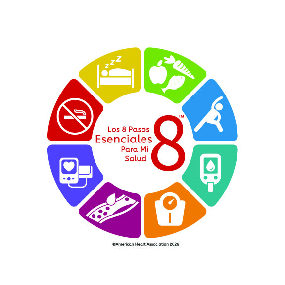 American Heart Association Life's Essential 8™ graphic Spanish