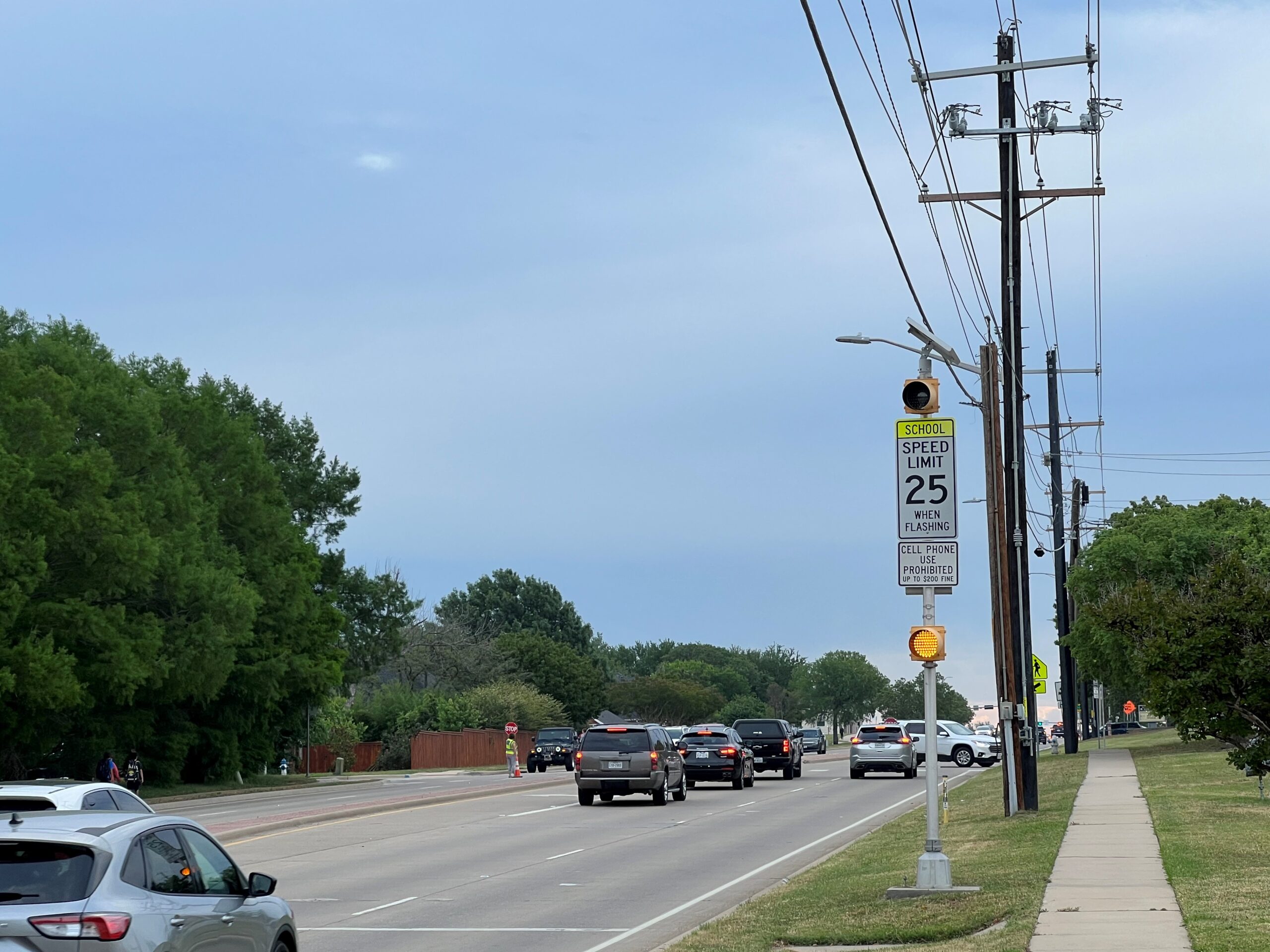 School zone flashing sign