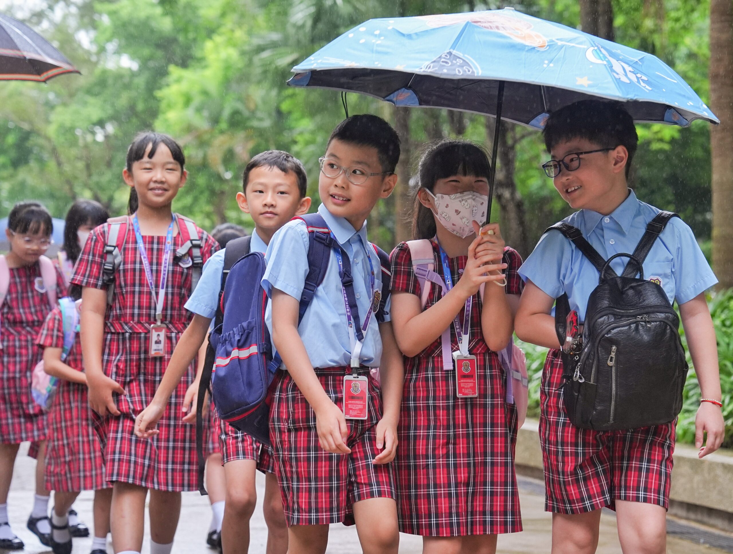 Pupils of Tai Po Baptist Public School arrive for classes Photo: Elson Li